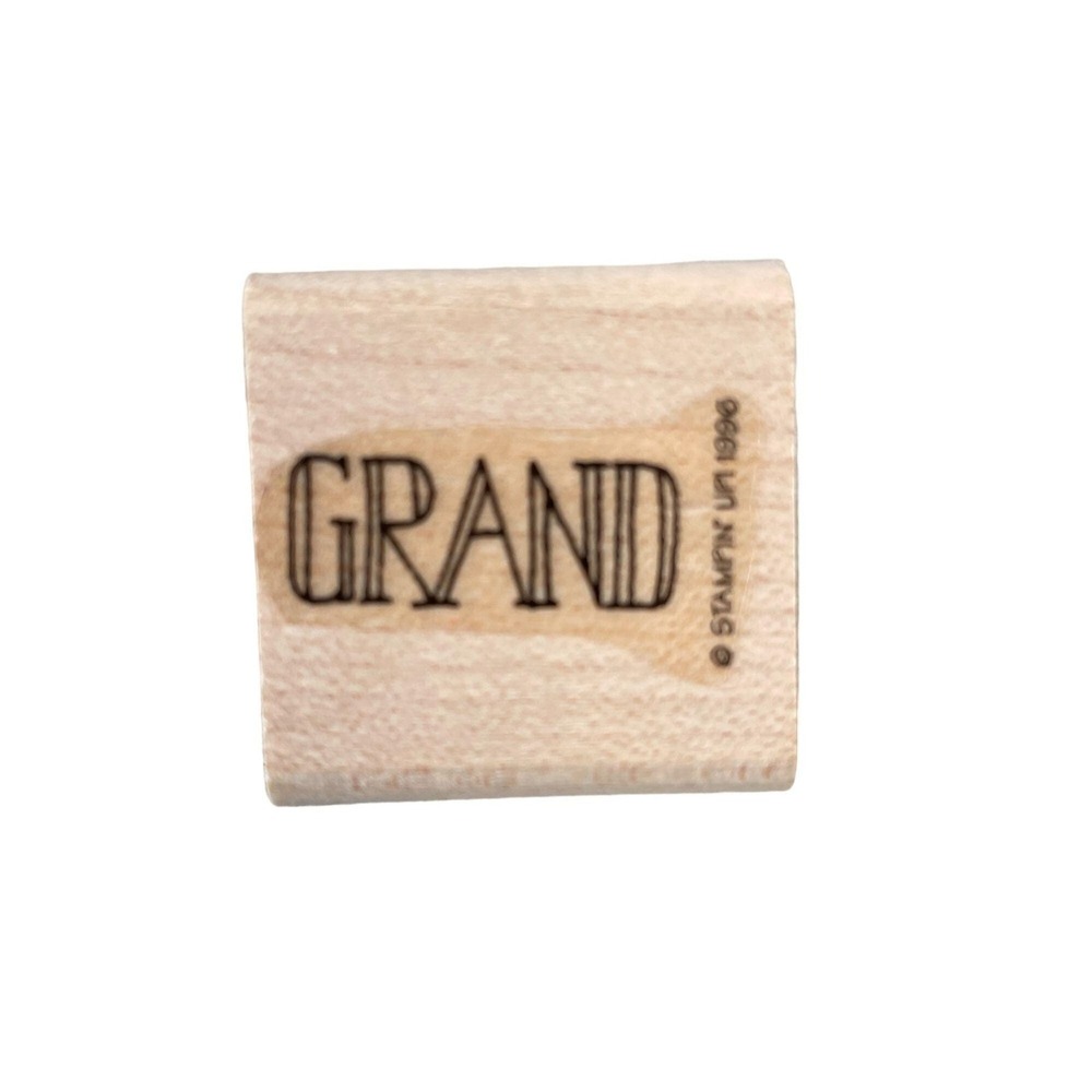 NEW NO INK Stampin Up Mounted Rubber Stamp Grand Word Name